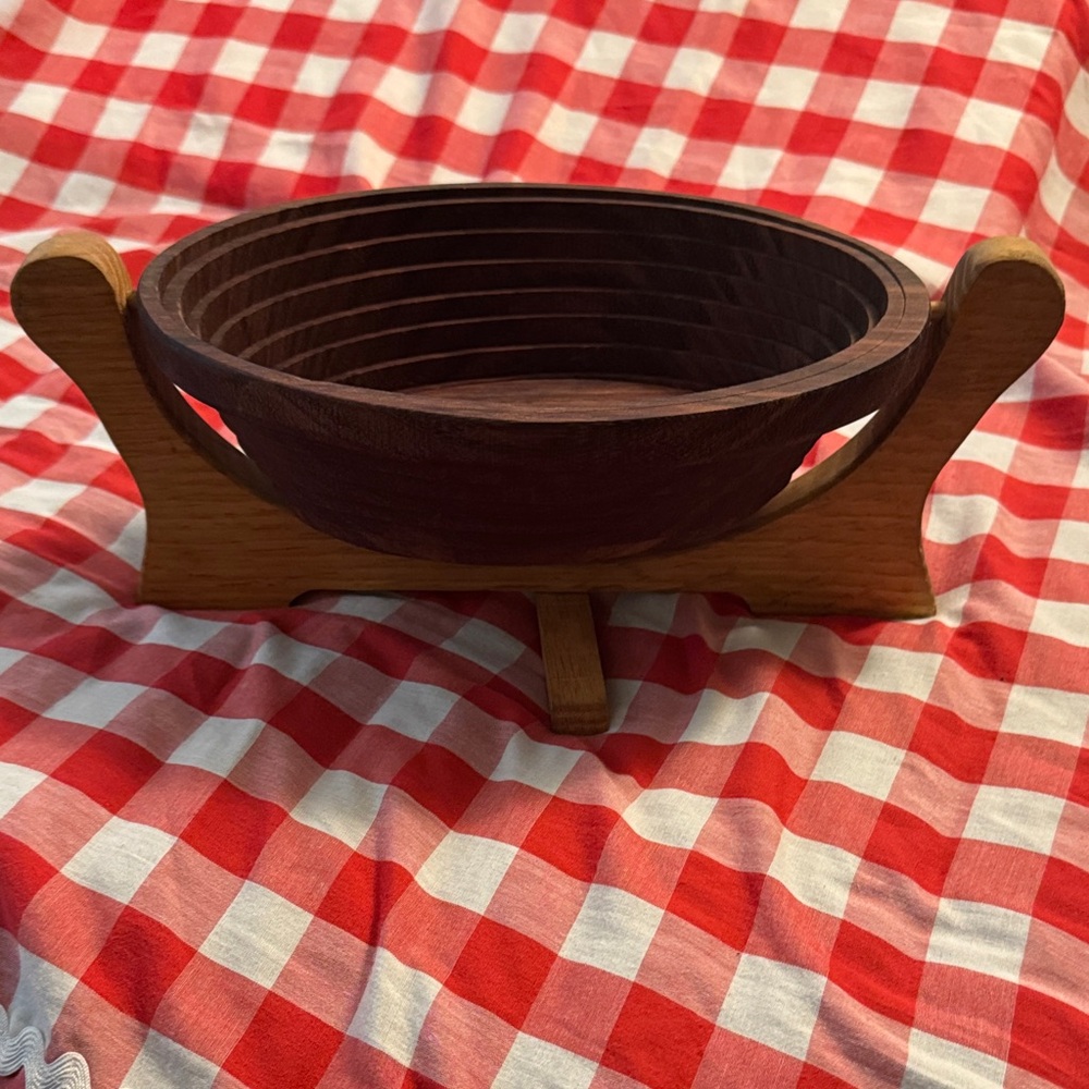 H. Gerein Handmade collapsing Wooden Serving Bowl B.C. Canada